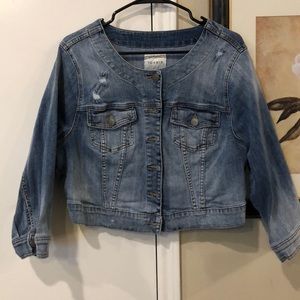 Torrid Cropped Distressed Denim Jacket